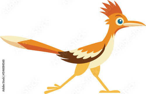 Vibrant roadrunner bird in natural habitat, fast-running ground cuckoo species, desert wildlife photography, exotic wild bird on the move, stock image for nature and bird lovers