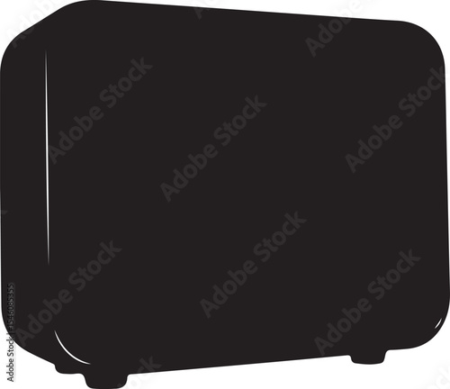 High-resolution stock photo  Elegant, timeless Bluetooth speaker. Black and white vector silhouette against white background.