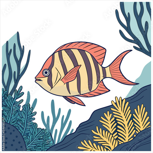  Sea food artwork. Canned fish artwork. Sardines fish artwork for t shirt print, poster, sticker fish vector