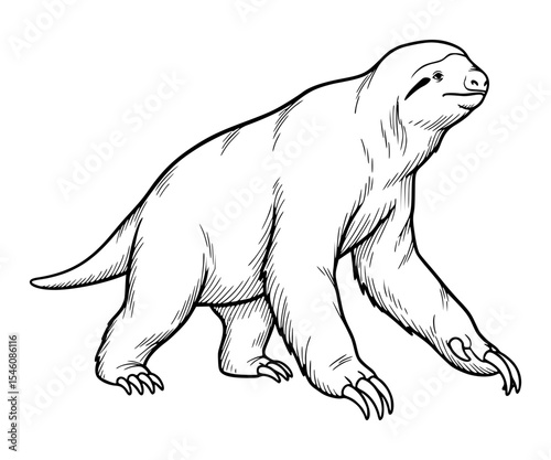 Megatherium Line Art