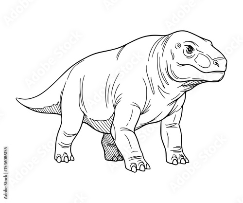 Toxodon Line Art