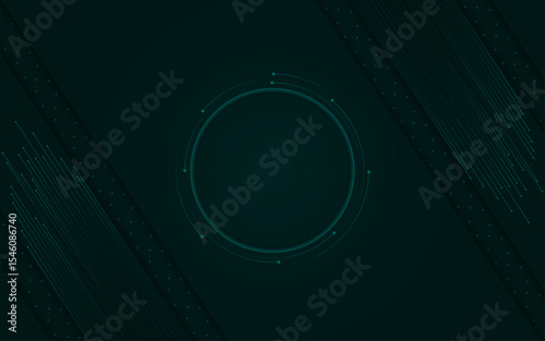 Abstract background with directional line pattern shape | Creative modern circular shape Elegant template for decoration, flyer, futuristic, web, business, technology, education with dark teal color 