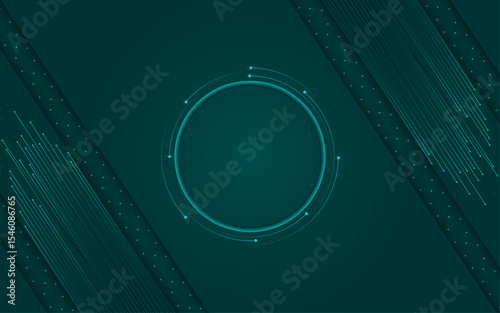 Abstract background with directional line pattern shape | Creative modern circular shape Elegant template for decoration, flyer, futuristic, web, business, technology, education with teal color 