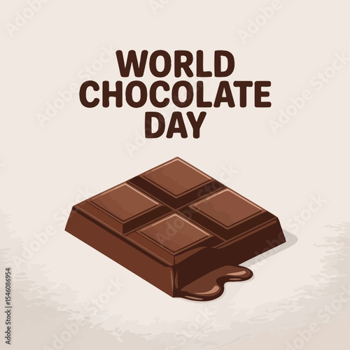  sweet treat flat design, cocoa bar vector, clean chocolate symbol, chocolate square icon, chocolate flat art, food awareness day, July 7