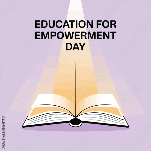 educational rights day, knowledge empowerment vector, vector education awareness, clean EPS design, access to learning vector, symbolic education icon, girls education support, open book flat art, sch