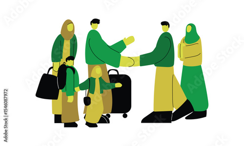 Eid Mubarak Family Reunion Illustration – Happy Eid Homecoming