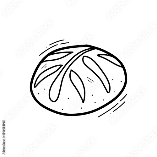 Hand Drawn Sourdough Bread Illustration. Doodle Vector. Isolated on White Background - EPS 10 Vector