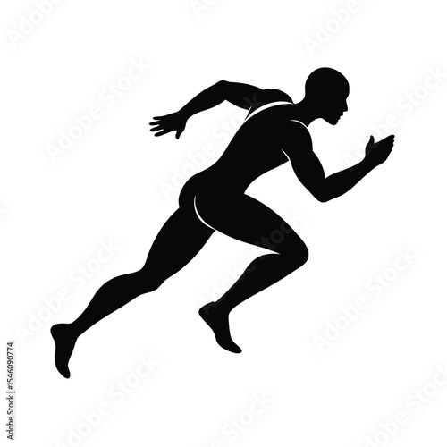 Sprinter silhouette perfect for energy motion speed strength and competitive running visuals