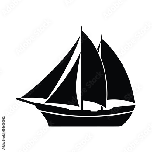 Sailing boat silhouette perfect for sea travel nautical adventure and marine themed artwork