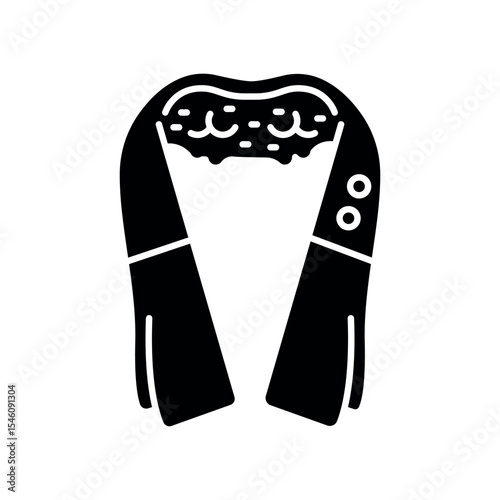 Smart neck massagers black flat icon for digital and print projects.