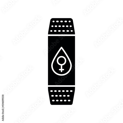 menstrual cycle bracelet tracking black flat icon for digital and print projects.