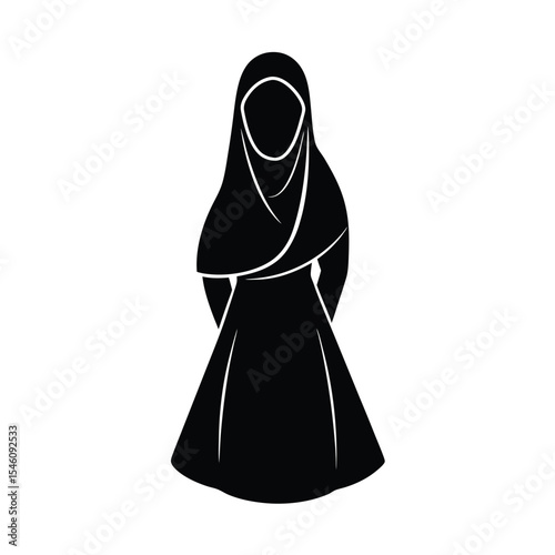 Woman wearing hijab silhouette representing culture modesty identity and spiritual tradition