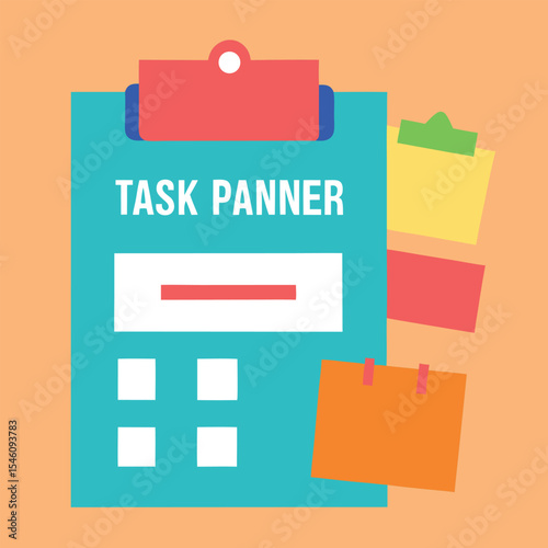 Office Workspace With Task Planner And Sticky Notes Concept For Productivity