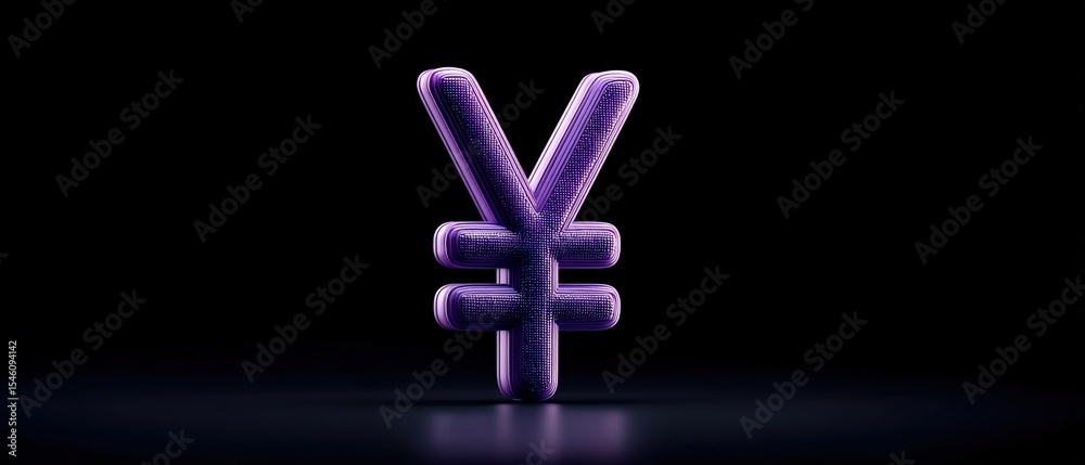 Obraz premium Currency symbol transformation yen digital artwork modern design dark background abstract view financial concept