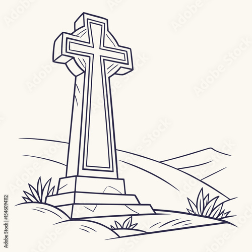 celtic cross in the cemetery