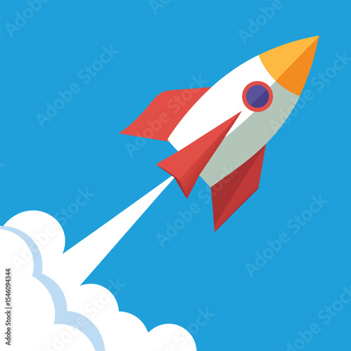 Rocket Startup Launch With Paper Airplane Concept For Lighthearted Business