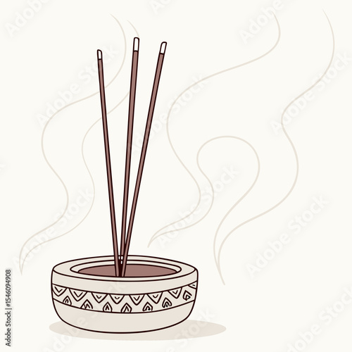 vector illustration of a Incense Stick