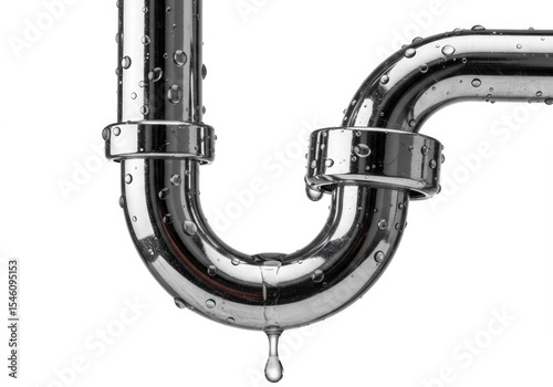 Chrome P-trap pipe leaking water