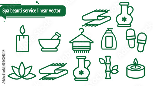 Spa beauti service linear vector