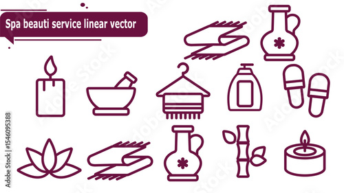 Spa beauti service linear vector