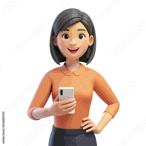 Happy male character in a casual outfit, designed for use in lifestyle apps, mobile avatars, or explainer scenes.