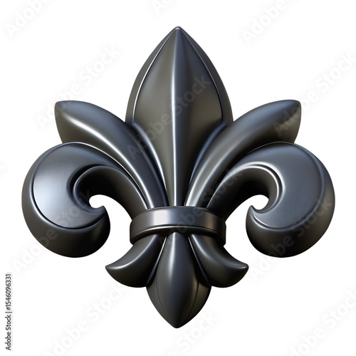 Black Fleur De Lis Symbol of France 3D Rendering