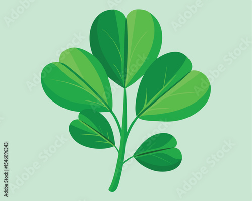 Fenugreek leaves with vibrant green color vector art design 