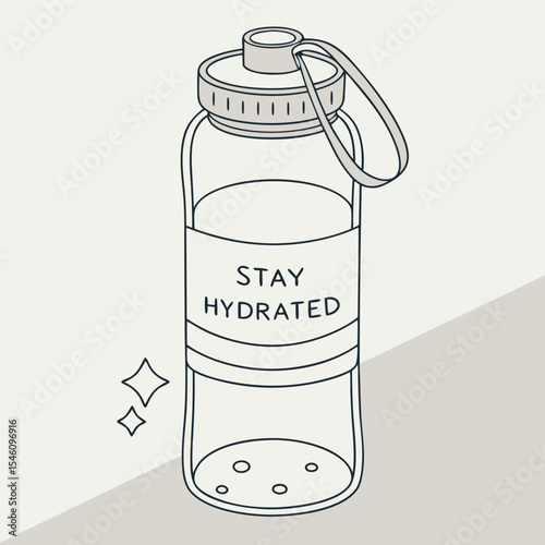 illustration of a bottle of water, bottle of milk