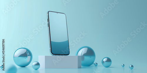 Wallpaper Mural スマートフォンとシンプルな展示ステージ：ミニマルな未来感 Torontodigital.ca