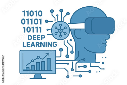 The background of business intelligence technology involves binary code algorithms and deep learning, as well as virtual reality analysis and data science for machine learning, all of which