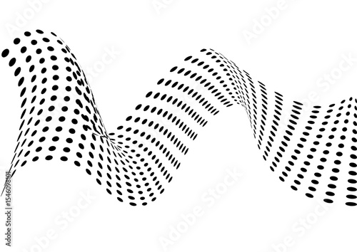 Black dots flow smoothly on a white background.