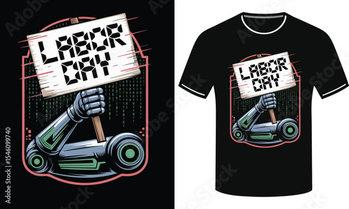 Labor day design with black T-SHIRT