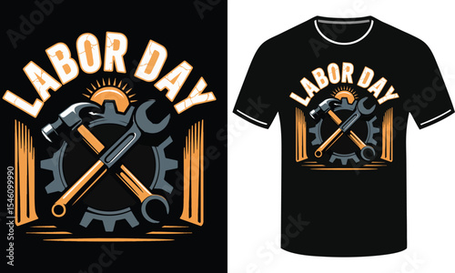 Labor day design with black T-SHIRT