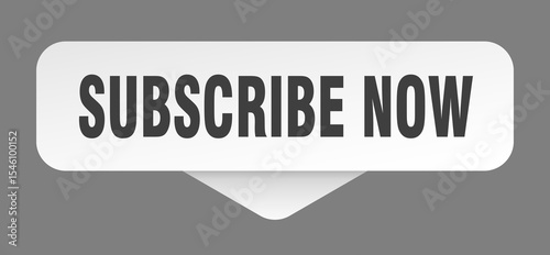 subscribe now sticker. subscribe now sign isolated on gray background