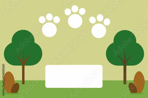 Paw Prints in the Park A Simple Illustration for Pet Adoption