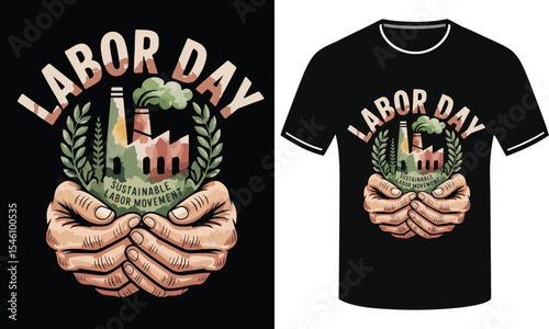 Labor day design with black T-SHIRT