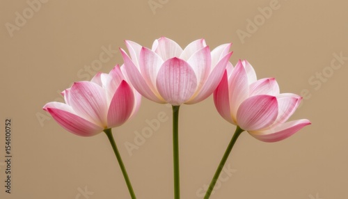 Blooming lotus flowers natural setting photography minimalistic background close-up view beauty of nature