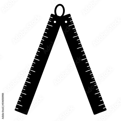 Minimal Ruler Silhouette ,Simple Measuring Tool Graphic
