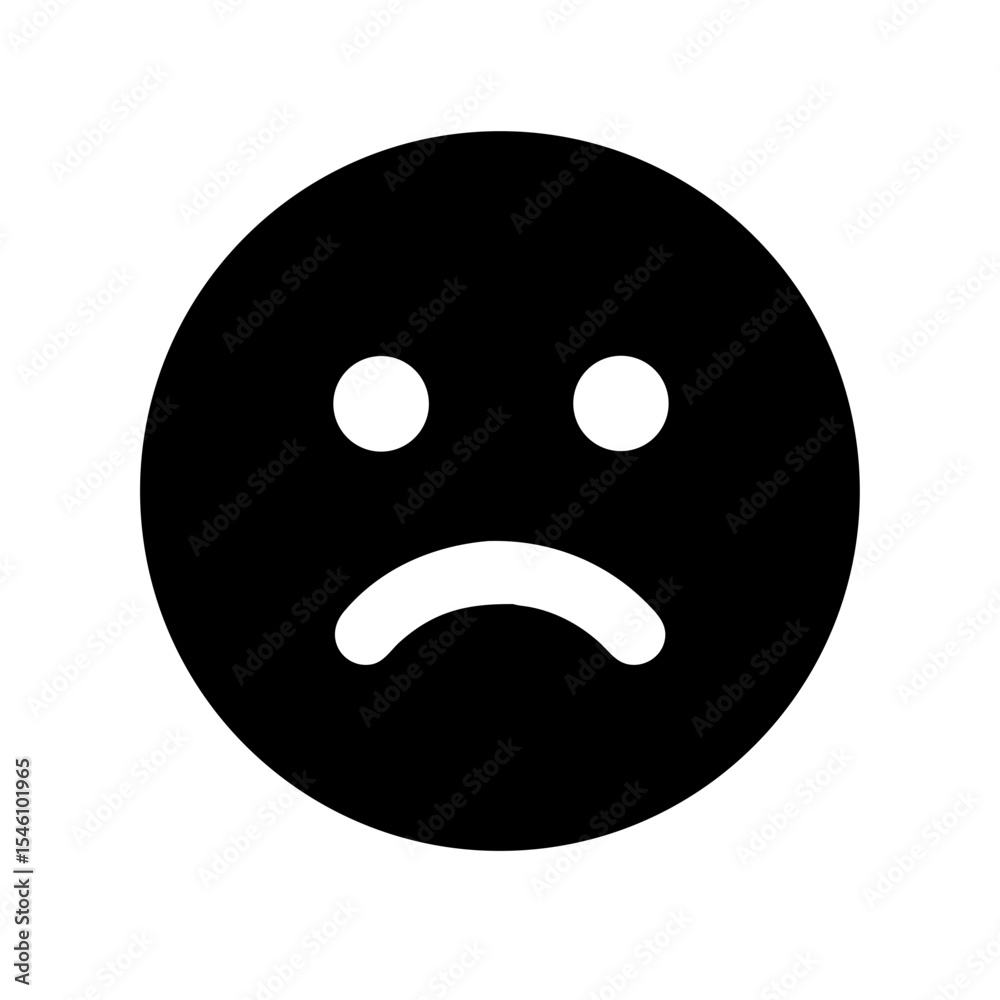 Fototapeta premium Sad face frown icon vector illustration