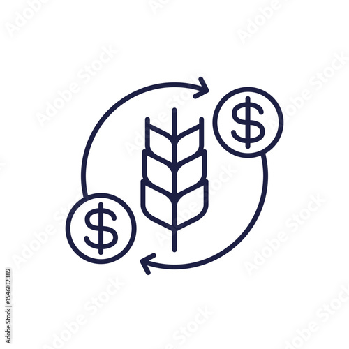 agricultural export or import line icon