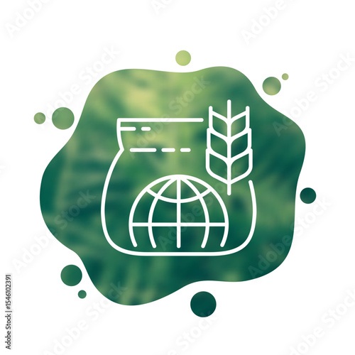 agricultural export icon, global food production line vector