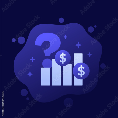 hidden costs graph icon, vector design
