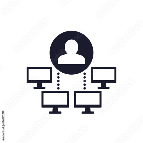 system administrator icon, computer network concept