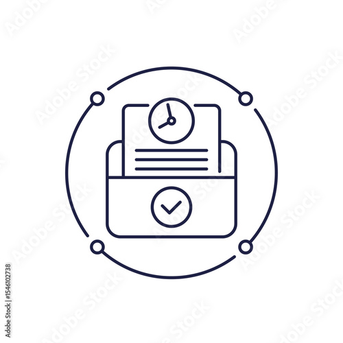 timesheet, time tracking icon in line design