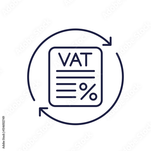 VAT icon, Value Added Tax line design
