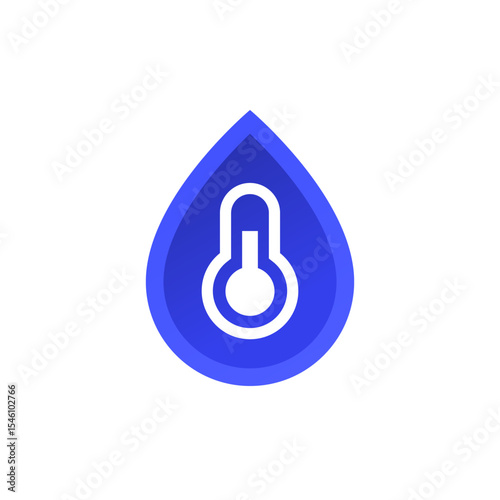 water temperature icon, vector design on white
