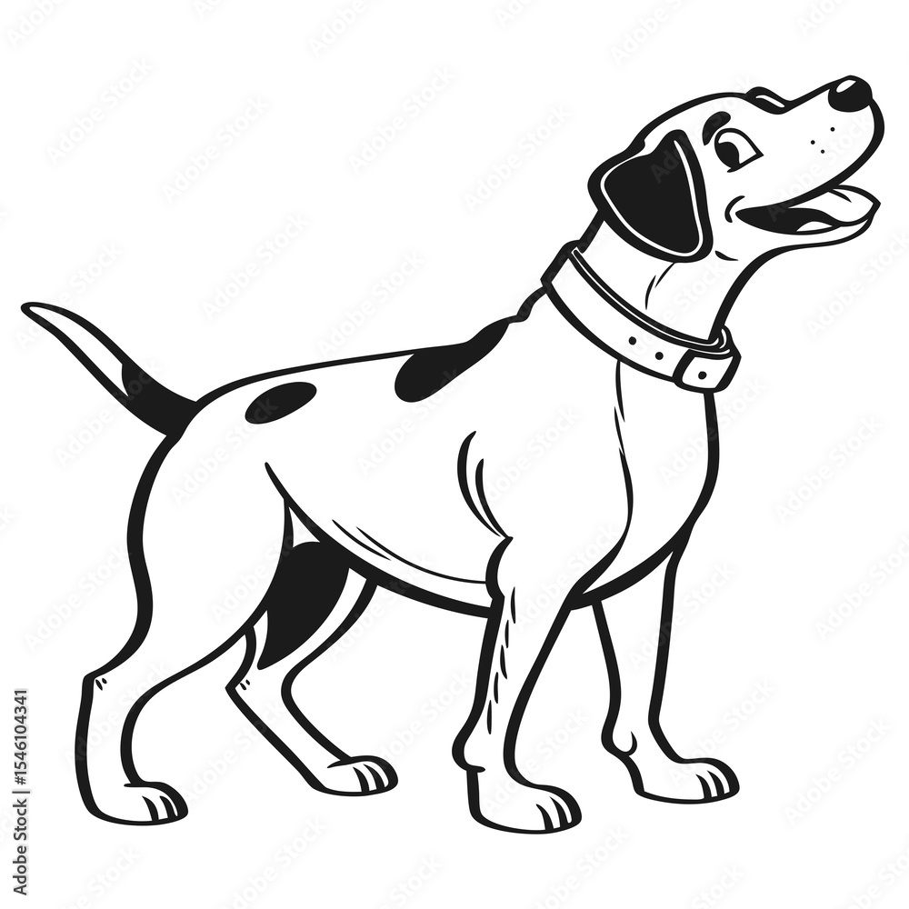 Fototapeta premium Dog in Flat Emoticon Style Icon