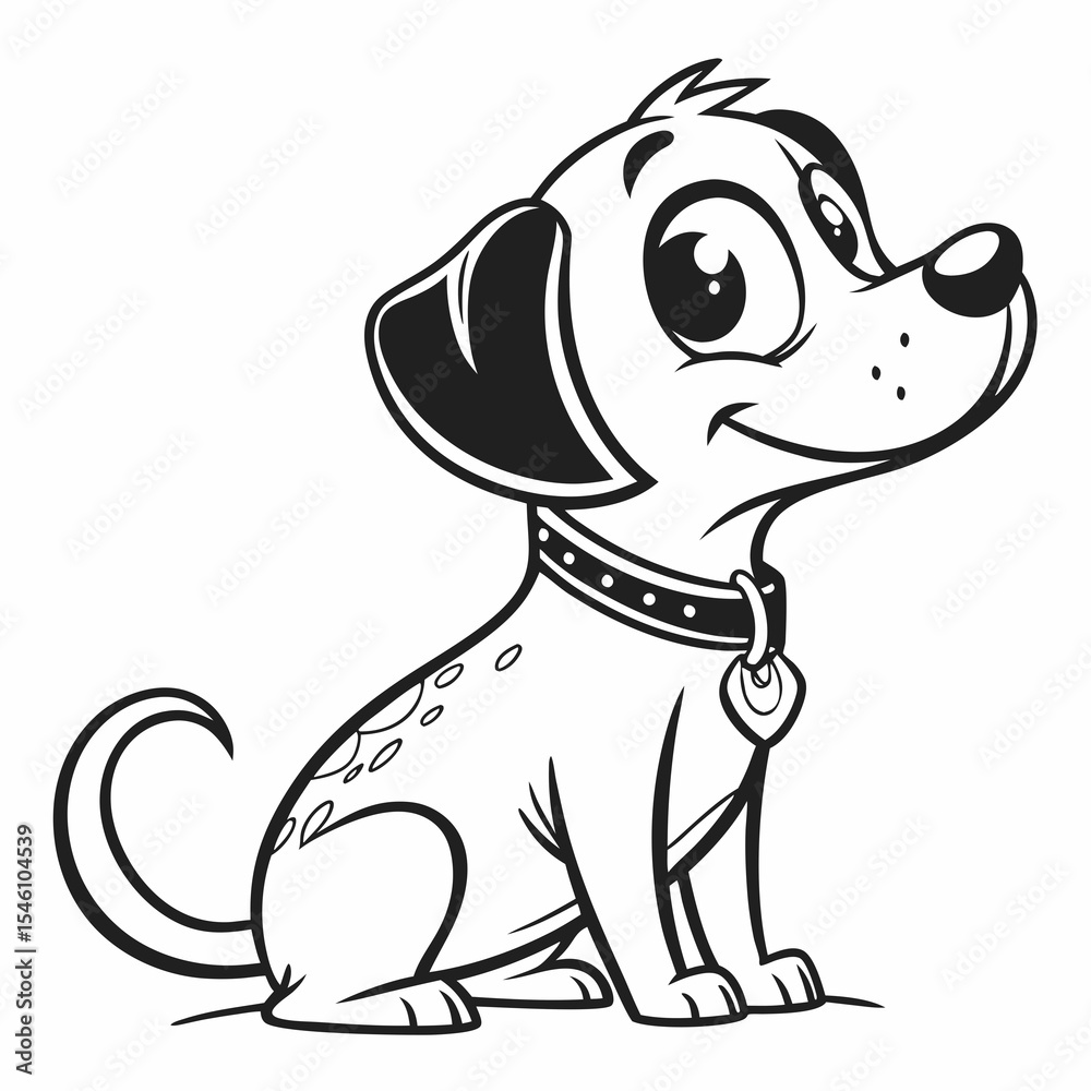 Fototapeta premium Cartoon Dog in Minimal Geometric Style