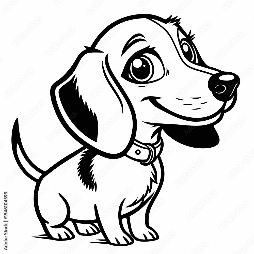 Fototapeta premium Cartoon Dog with Long Ears Icon