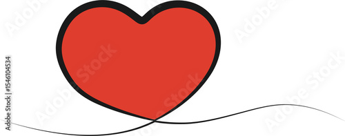 red heart on a white background